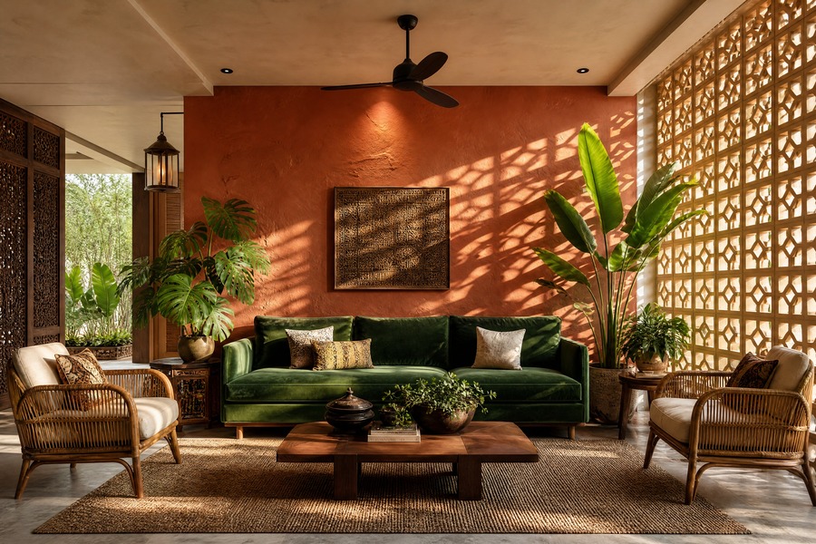 Terracotta and Forest Green